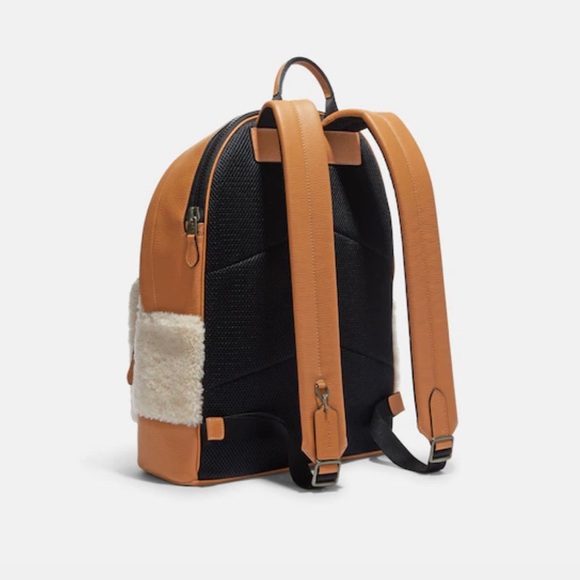 COPY - NWT Coach West Backpack With Coach Motif shearling CE437, white, cream,l…